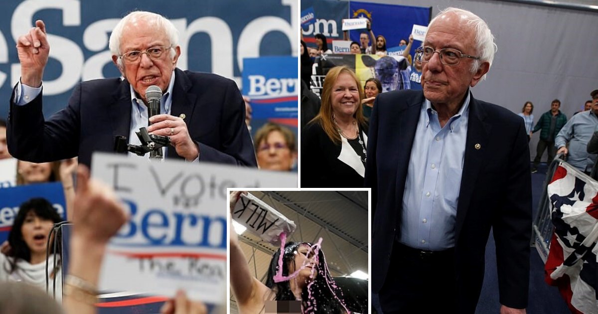 untitled design 59.png?resize=412,275 - Topless Animal Rights Activists Confronted Bernie Sanders During Campaign Rally