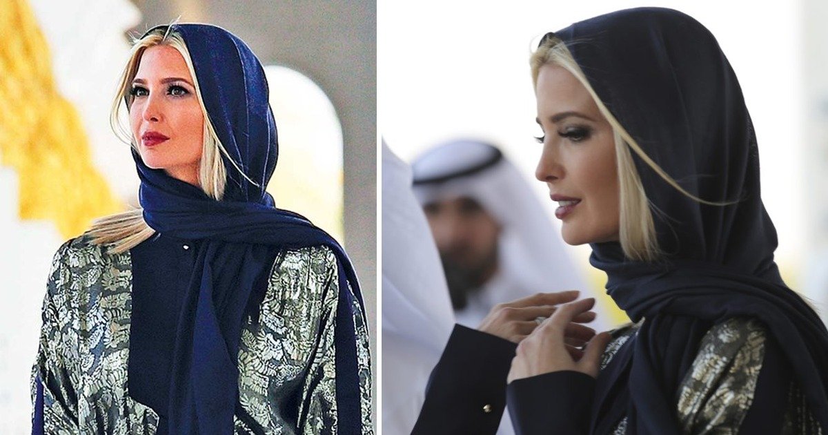 whatsapp image 2020 02 17 at 12 07 04 pm.jpeg?resize=412,275 - Barefoot Ivanka Trump After Speaking At Women's Conference Tours Dubai's Biggest mosque Wearing Silk Metallic Gown And A Headscarf