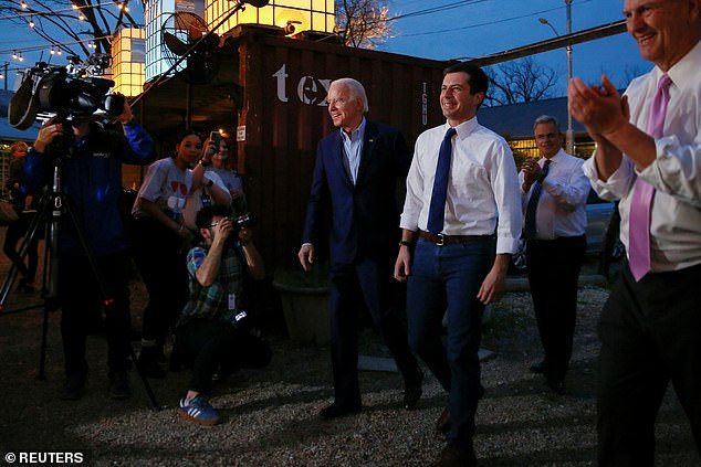 Buttigieg endorsed Biden at a stop at a local restaurant in Dallas ahead of the Super Tuesday primary