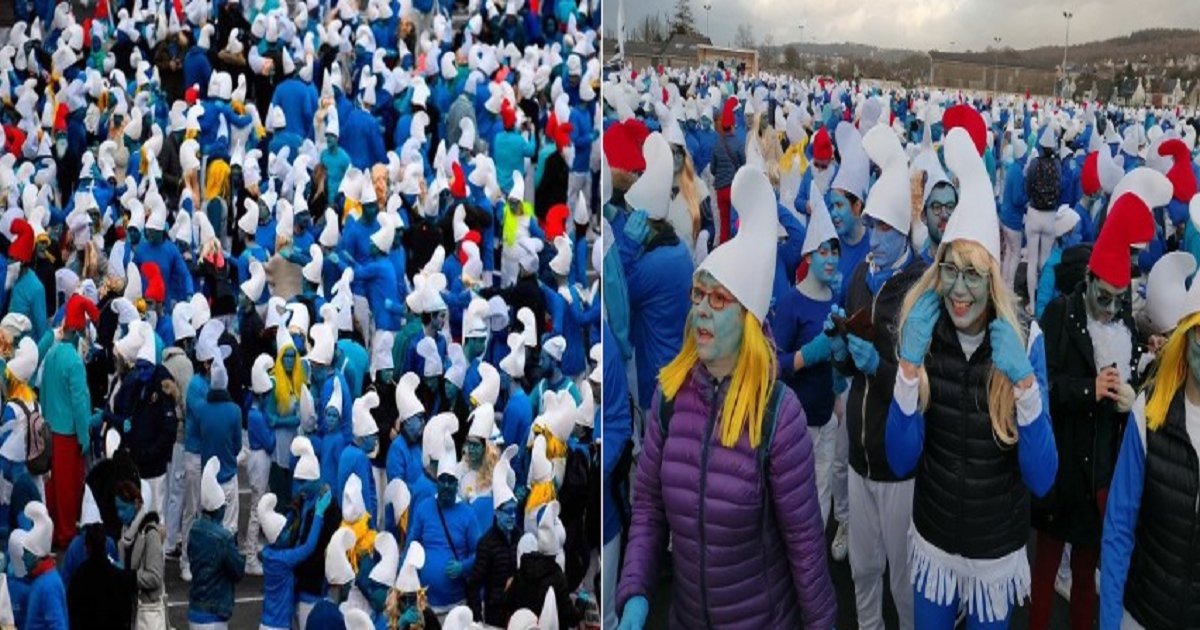 44444 2.png?resize=1200,630 - 코로나로 유럽이 멘붕인 와중에 프랑스에서 개최한 스머프 축제