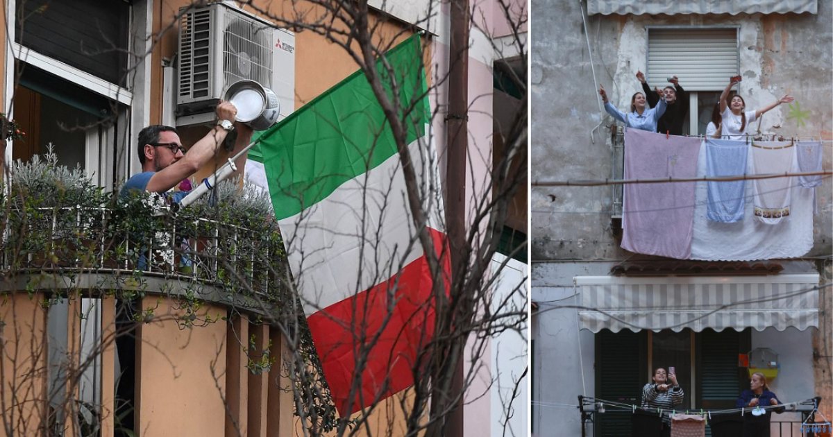 5 31.png?resize=412,275 - People in Italy Took it to The Balconies to Sing and Play Instruments to Cheer Each Other Amidst Coronavirus Lockdown