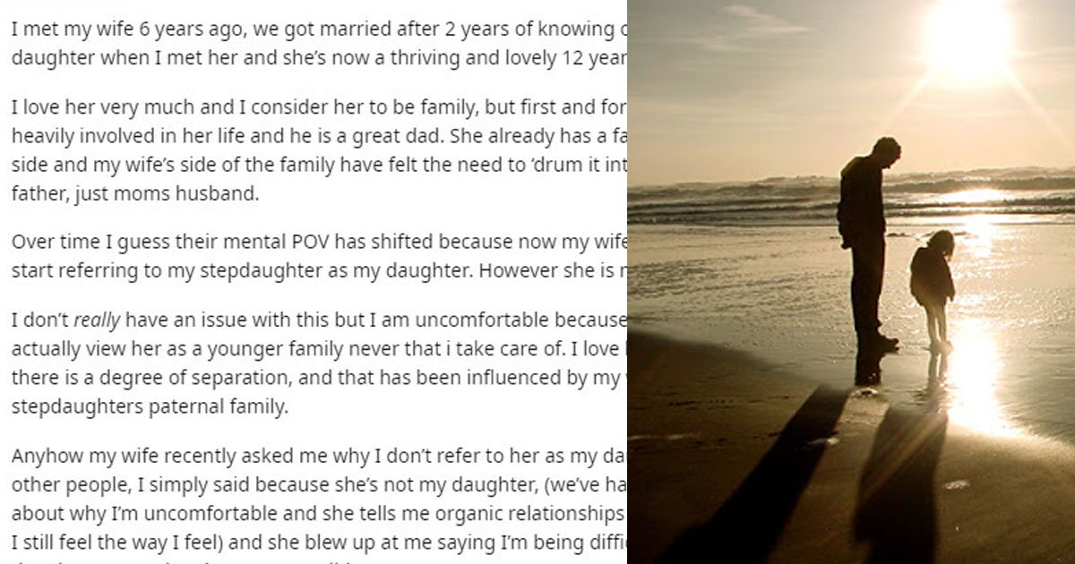 a dad on reddit shared he refused to refer his stepdaughter as his daughter because he doesnt see her as his child.jpg?resize=1200,630 - A Dad Shared He Doesn't Refer His Stepdaughter As His Daughter Because He Doesn’t See Her As His Child