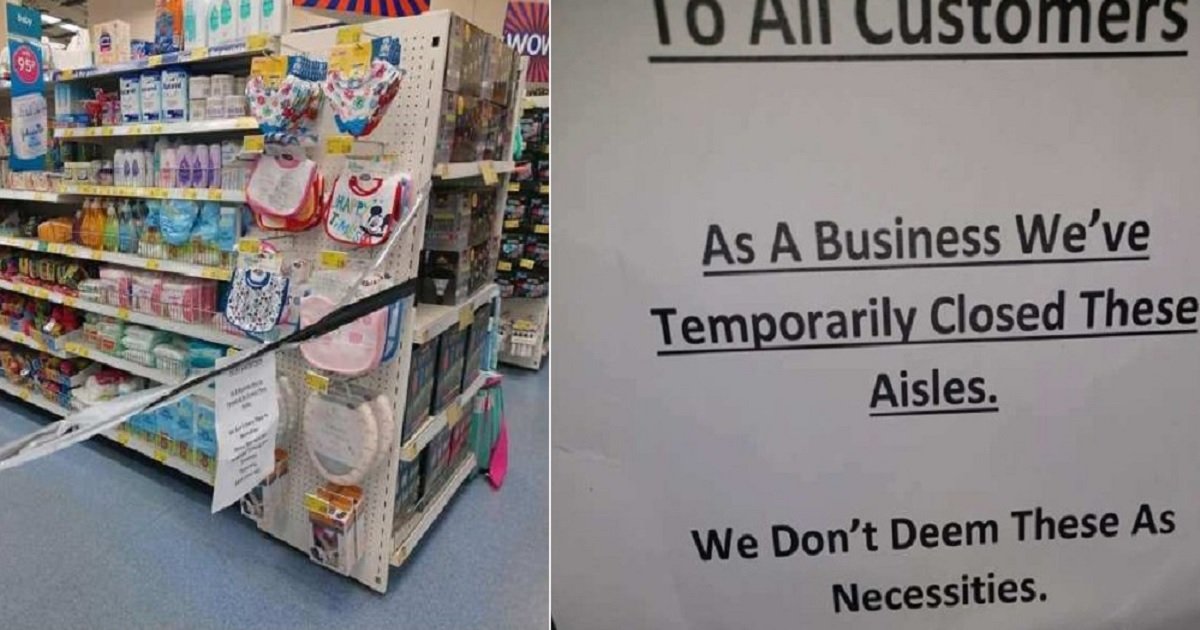 b3 3.jpg?resize=412,232 - Parents Are Livid After A Supermarket Closed The Baby Products Section Because They're "Non-Essential"