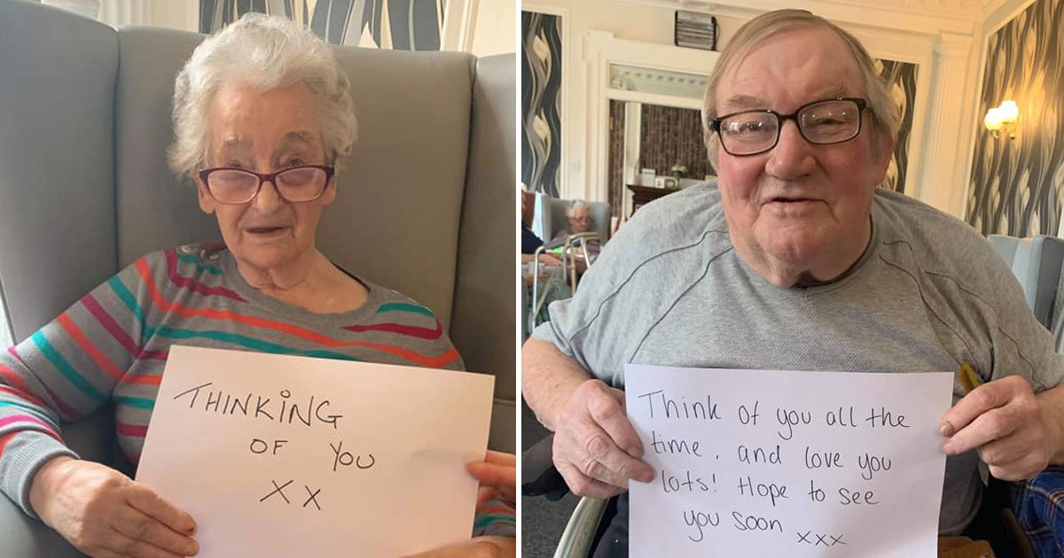 care home residents sent heartwarming messages lockdown.jpg?resize=1200,630 - Elderly Care Home Residents Sent Heartwarming Messages To Their Families Amid Lockdown