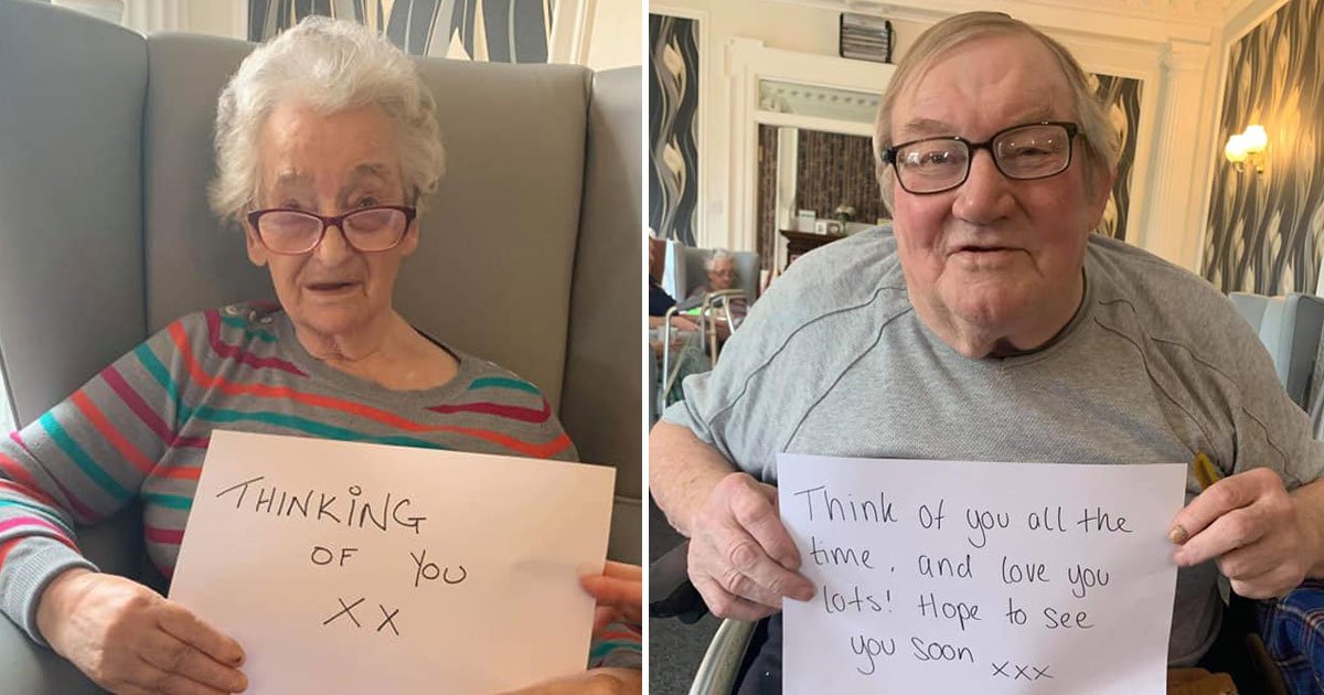 care home residents sent heartwarming messages lockdown.jpg?resize=412,275 - Elderly Care Home Residents Sent Heartwarming Messages To Their Families Amid Lockdown