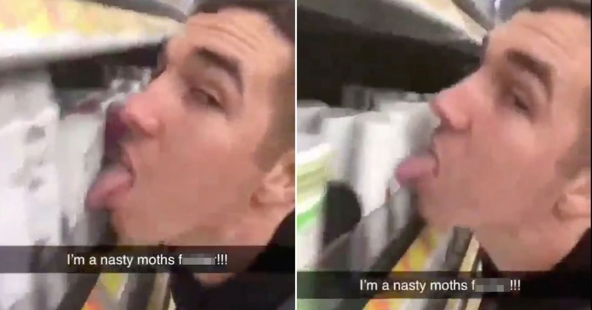 deodorant lick 1 e1585341856686.jpg?resize=1200,630 - Covid-19 : Un américain de 26 ans arrêté après avoir diffusé une vidéo de lui léchant des produits dans un supermarché