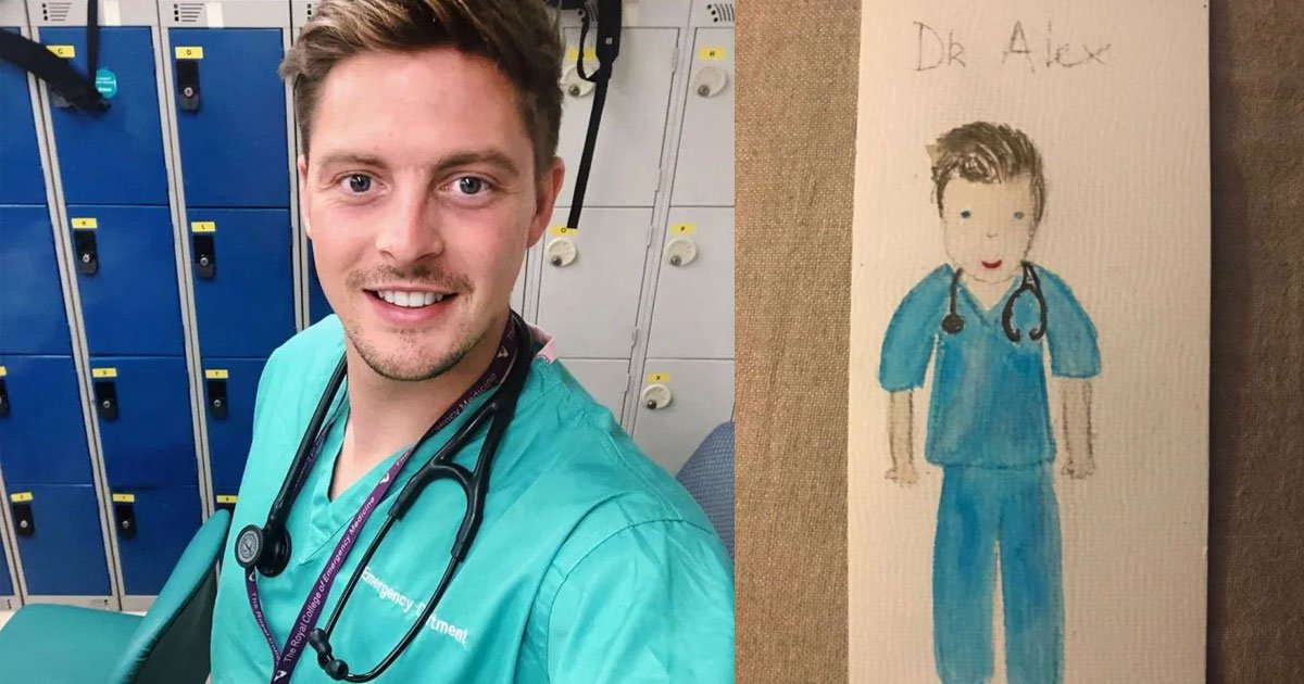 doctor alex george shared a sweet thank you card made by a little girl.jpg?resize=412,275 - Doctor Who Has Been Self-Isolating Shared A Sweet Thank You Card He Received From A Little Girl