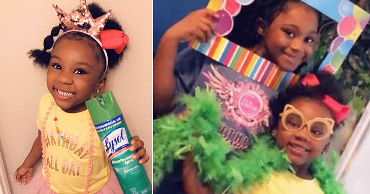 girl celebrated birthday imaginary friends spraying lysol coronavirus crisis.jpg?resize=412,275 - Five-year-old Girl Celebrated Her Birthday Spraying Lysol After Her Party Was Canceled Due To Coronavirus Crisis