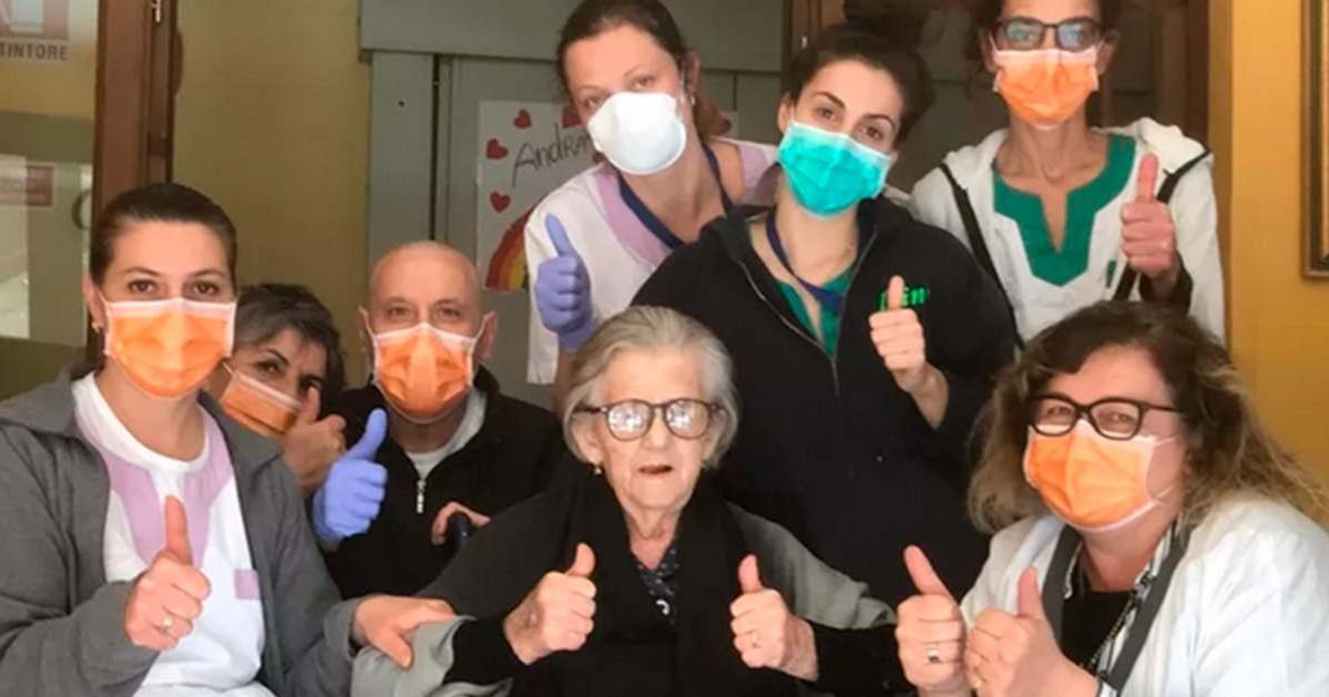 italaaaa e1585070478825.jpg?resize=1200,630 - Bonne nouvelle : Une grand-mère italienne de 95 ans a réussi à guérir du coronavirus !