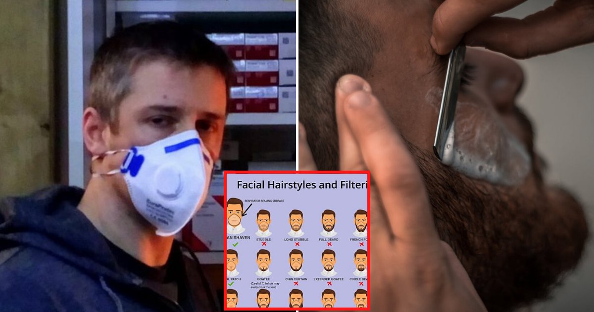 masks2.png?resize=1200,630 - Mise en garde: les hommes barbus peuvent empêcher les masques de protection d'être efficaces contre le coronavirus