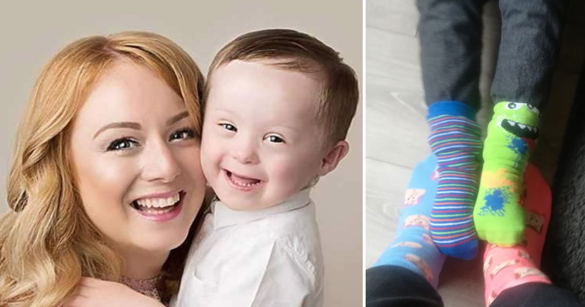 mother celebrated down syndrome by wearing odd socks.jpg?resize=1200,630 - Mother In Isolation For 12 Weeks Celebrated The World Down's Syndrome Day By Wearing The Odd Socks