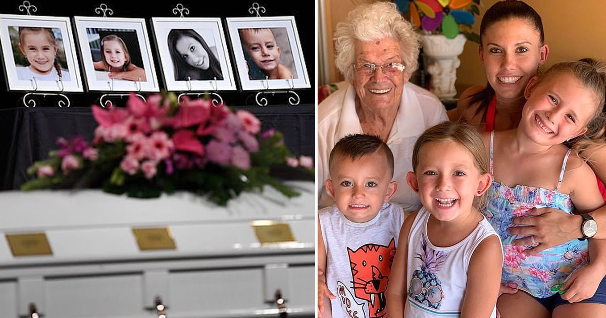 mother children single coffin.jpg?resize=412,232 - Heartbreaking Pictures From The Funeral Of A Mother And Her Three Children Sharing A Single Coffin