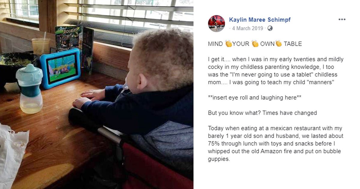 mother slammed using tablet distract child to drink at midday.jpg?resize=412,232 - Mother Slammed A Woman For Judging Her For Using A Tablet To Distract Her Baby So She Could Drink At Midday