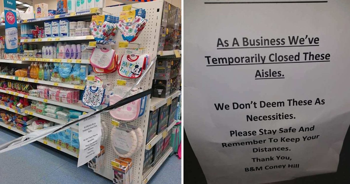 new project 1 1.jpg?resize=412,275 - Parents Slammed B&M Store For Closing The Aisles Selling Baby Products Because They Are Not ‘Necessities’