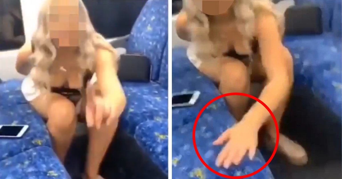 peeing5.png?resize=1200,630 - 21-Year-Old Woman Caught Urinating On Train And Wiping Her Wet Hand On The Seats