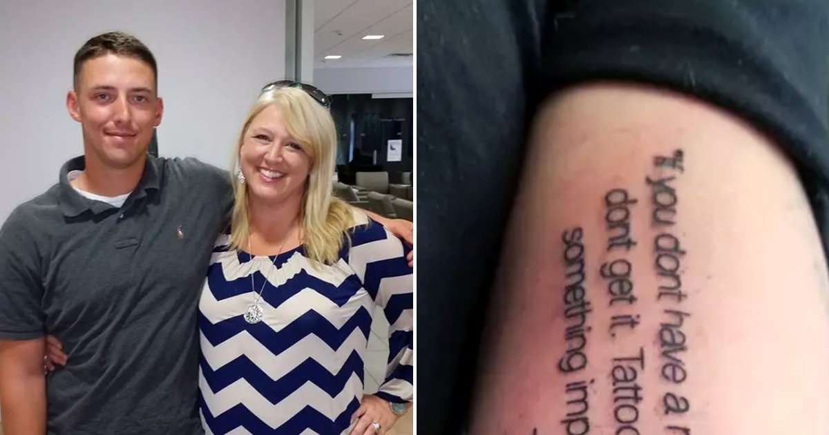 tats6 1.png?resize=412,275 - Mother Regretted Warning Her Cheeky Son Not To Get Tattoo After He Inked Her Words On His Arm