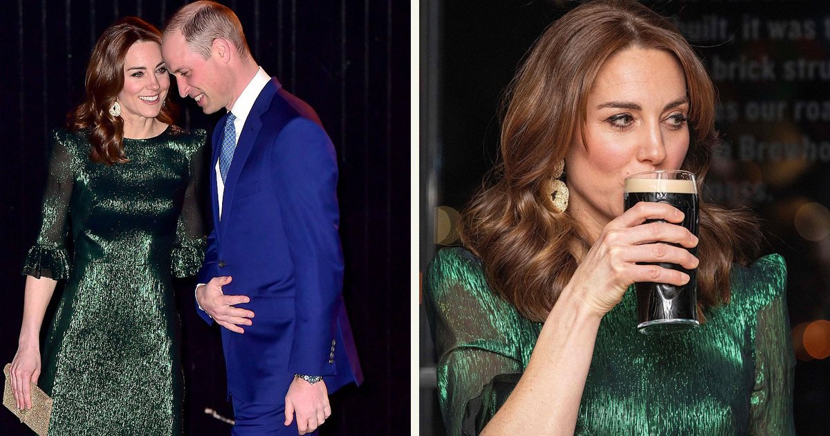 untitled 1 10.jpg?resize=1200,630 - Kate Middleton Looked Gorgeous In An Emerald Gown As She Downed A Pint With Prince William At The Guinness Storehouse In Dublin