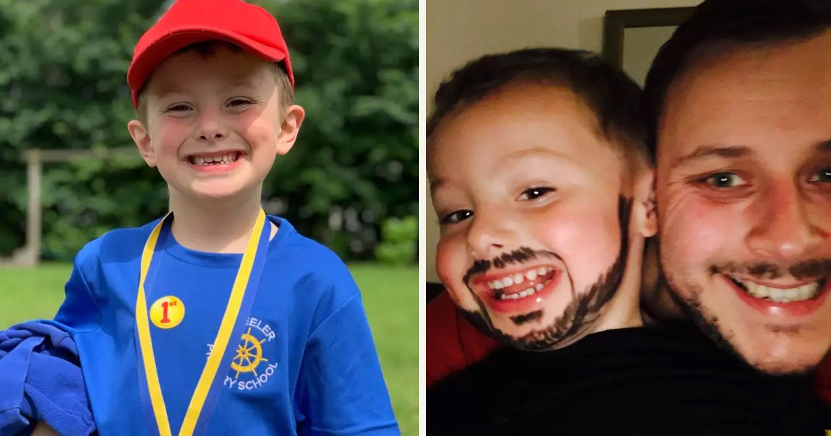 untitled 1 2.jpg?resize=412,275 - A Creative Little Boy Copied His Dad’s Beard By Using An Eyeliner