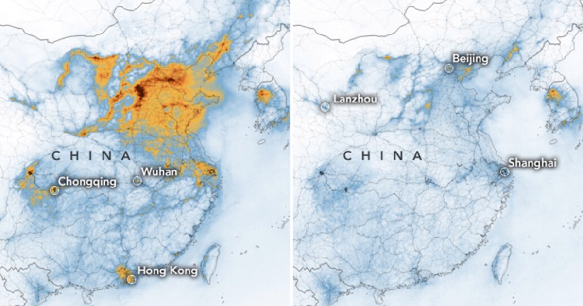 untitled design 13.png?resize=1200,630 - NASA Images Reveal How Coronavirus Outbreak In China Resulted In Reduced Pollution