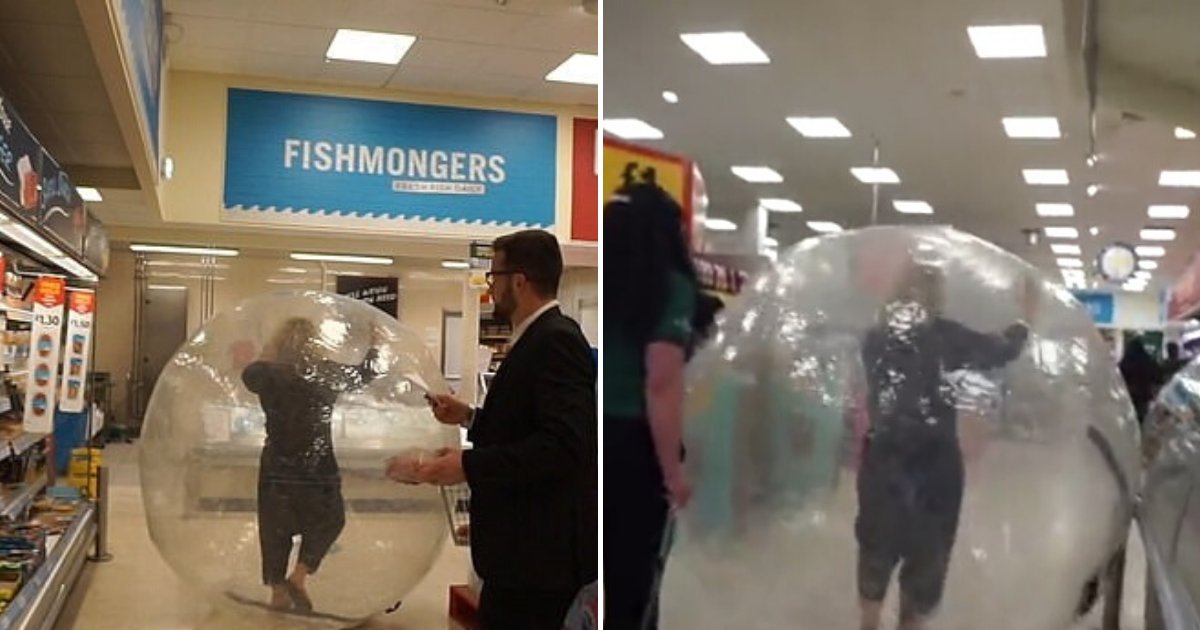 untitled design 19 3.png?resize=412,275 - Woman Went Shopping In A Zorb Ball In Bizarre Coronavirus-Inspired Incident