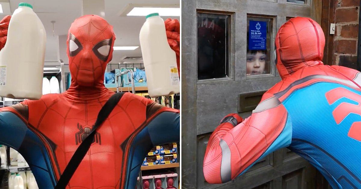 untitled design 31 1.png?resize=412,232 - Man Dressed As Spider-Man Is Delivering Groceries To Isolated People Amid The Pandemic