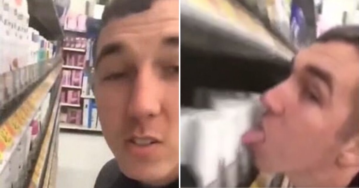 untitled design 5 2.png?resize=1200,630 - Guy Filmed Himself Licking Toiletries At A Store Amid The Coronavirus Pandemic