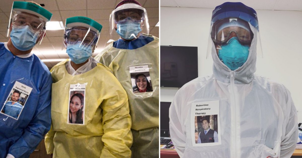 1 39.png?resize=412,275 - Healthcare Workers Are Attaching Their Smiling Pictures To PPE For Calming COVID-19 Patients