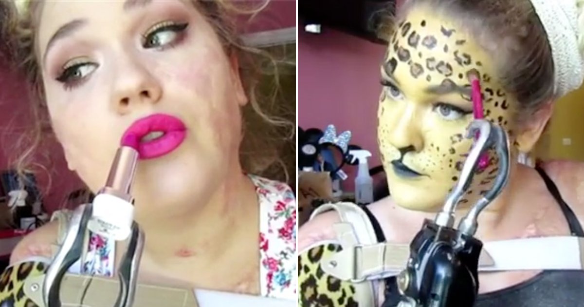 11 9.png?resize=412,275 - Woman Who Lost All Four Limbs Uses Prosthetics To Create Beautiful Makeup Looks To Share Online