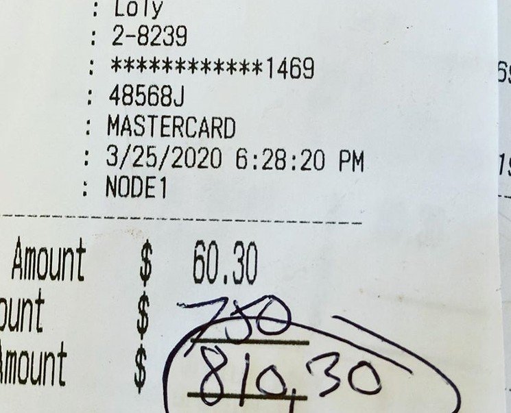 A very generous tip.