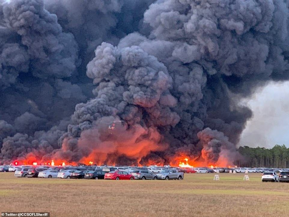 Over 3,500 rental cars were damaged or destroyed in the huge blaze at the RSW Airport car parking lot in Fort Myres, Florida