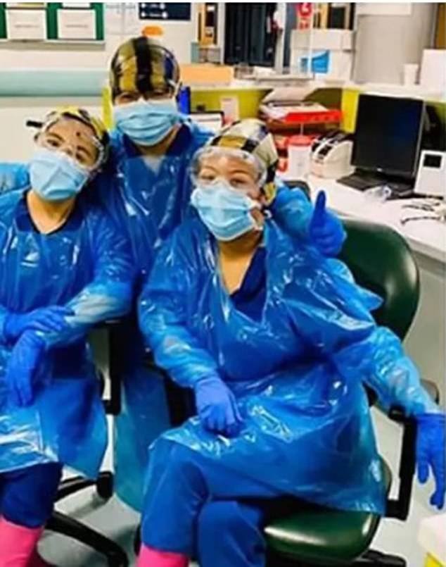 The three nurses worked in the north London hospital which has been inundated with patients suffering from Covid-19 symptoms