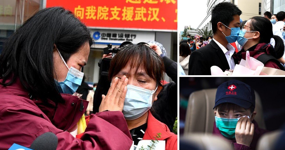 2 21.jpg?resize=1200,630 - Medics In China Burst Into Tears While Reuniting With Families After Spending Two Months Fighting Coronavirus In Hubei