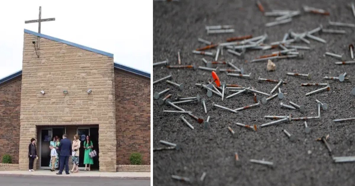 2 33.jpg?resize=1200,630 - People Found Nails In The Parking Lot And Entrance As They Showed Up For Easter Service