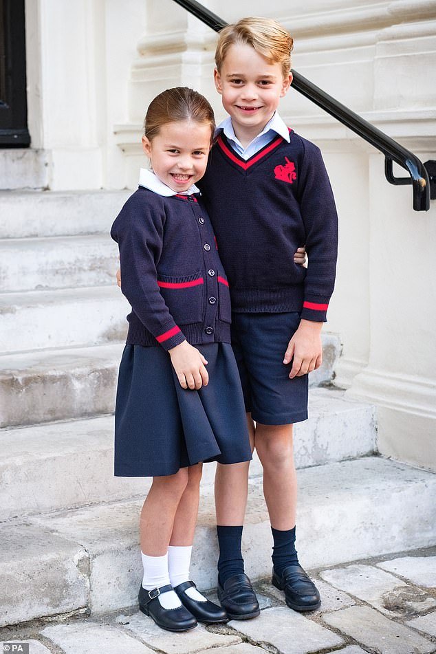Princess Charlotte will spend her fifth birthday in isolation next Saturday, but will enjoy a video call with the royal family. The daughter of the Duke and Duchess of Cambridge, who is currently isolating in Norfolk with her family, is likely to chat over the phone with her great-grandmother The Queen and other loved ones on her special day (pictured on her first day of school in September 2019 with her brother Prince George, six)