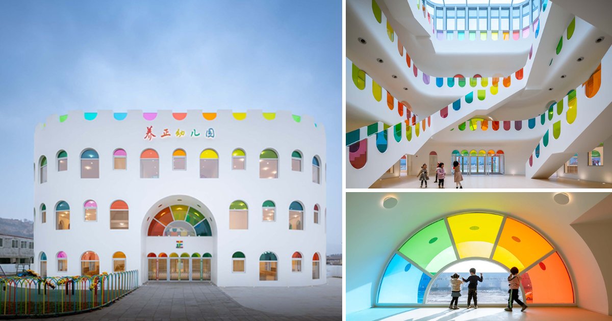 3 38.png?resize=1200,630 - This Lavish Kindergarten In China Has 483 Rainbow-Colored Glass Panels That Emit A Rotating Kaleidoscope