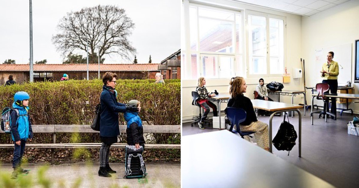 3 41.jpg?resize=412,275 - Children Lined Up Six Feet Apart Outside Of Classes As Denmark Reopened Schools, Easing Coronavirus Restrictions