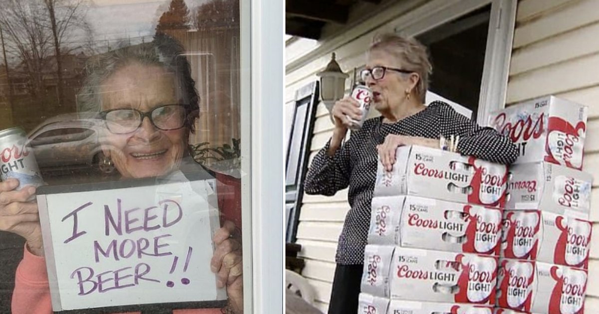 4 43.png?resize=1200,630 - 93 Years Old ‘I Need More Beer’ Woman Gets 150 Cans Of Her Favorite Coors Light Beer