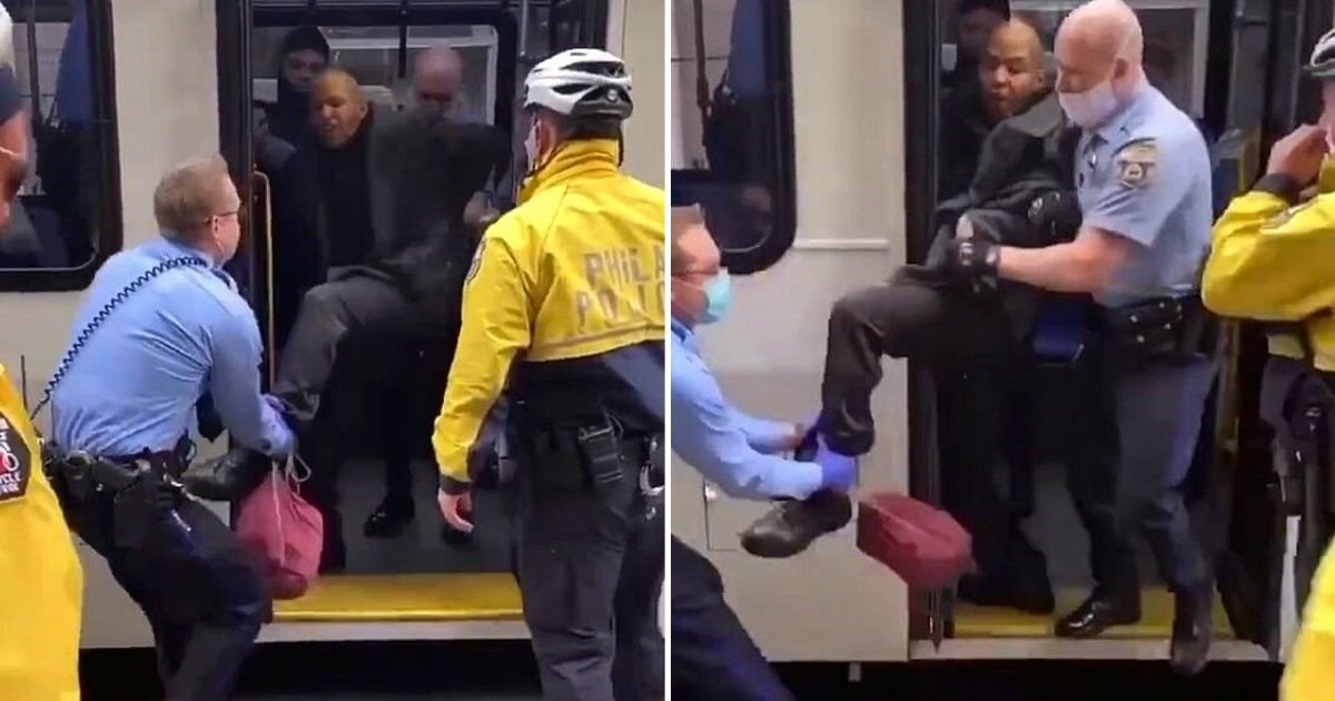 bus5.png?resize=412,232 - Man Dragged Off A Bus By Ten Police Officers Because He Was Not Wearing A Mask