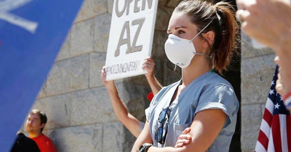 coverr.jpg?resize=412,232 - Arizona: Meet the ICU Nurse Who Silently Stood In Protest At a Rally to Reopen the State