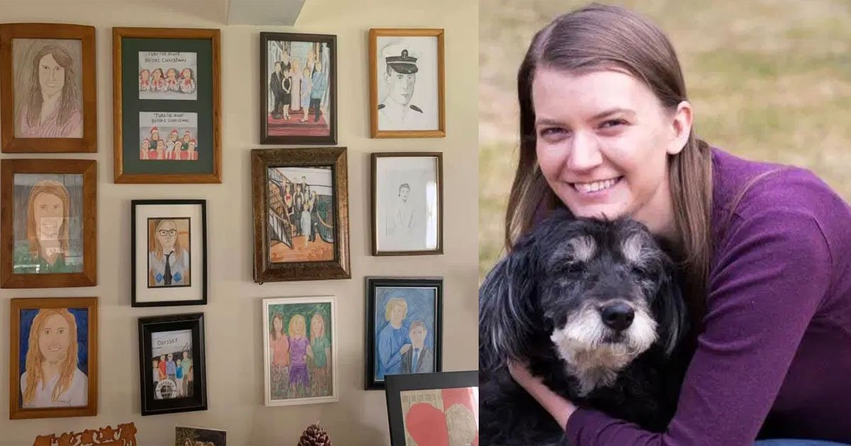 daughter replaced her parents family portraits with her crayon drawing and they noticed it after a week.jpg?resize=412,232 - Daughter Replaced Her Parents' Family Portraits With Her Crayon Drawings And It Went Unnoticed For A Week