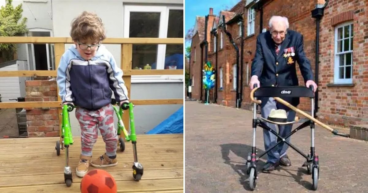 frank4 1.jpg?resize=1200,630 - 6-Year-Old Boy With Spina Bifida Walked 10 Meters A Day To Raise Money For Healthcare Workers After Watching Captain Tom Moore