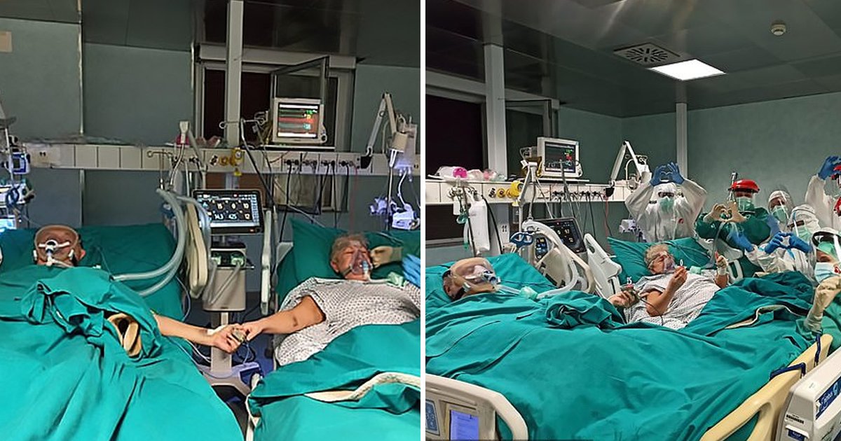 gdgf.jpg?resize=1200,630 - Coronavirus: Elderly Couple Celebrated Their 50th Anniversary By Holding Hands In An Intensive Care Unit