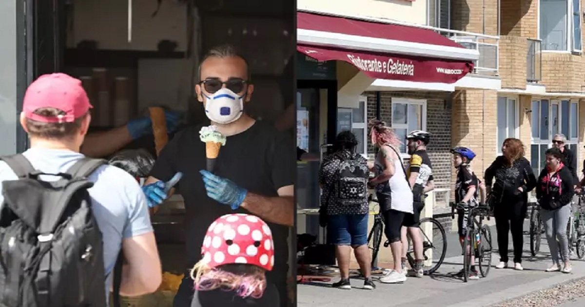 i3 1.jpg?resize=412,275 - People Ignore Social Distancing As They Line Up For Ice Cream On Seafront