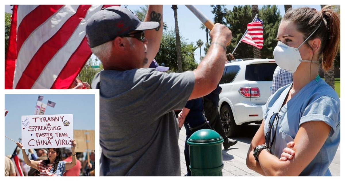 icu cover.jpg?resize=1200,630 - ICU Nurses Stood In Silent Protest As Hundreds Urged Arizona To Reopen Its Economy