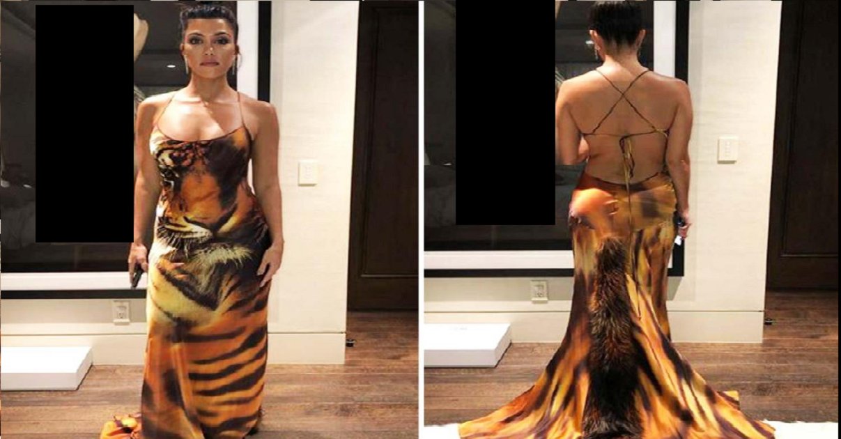 kim.png?resize=412,232 - Kourtney Kardashian Looked Glamorous In A Skin-Tight Animal Print Gown As She Shared Throwback Pics