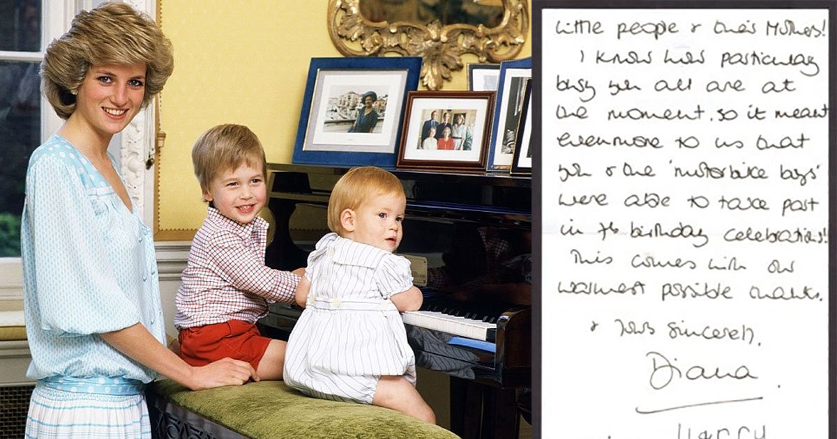 princess dianas letter written to metropolitan police for organizing motorcycle display for prince williams birthday is up for auction.jpg?resize=1200,630 - Princess Diana’s Letter Thanking Police For Organizing Motorcycle Display For Prince William's Birthday Is Up For Auction