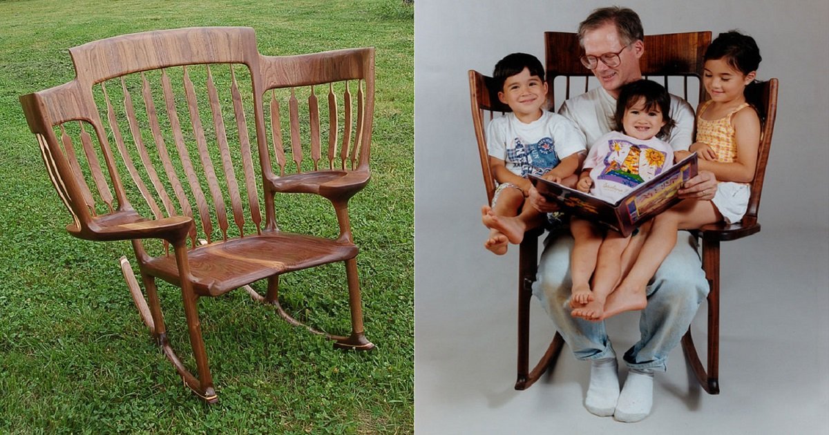 r3 4.jpg?resize=1200,630 - Awesome Dad With 3 Kids Built A Triple Rocking Chair To Read To Them At The Same Time