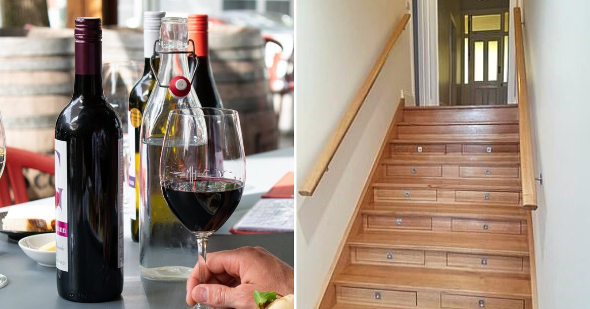 stairs5.png?resize=1200,630 - 58-Year-Old Man Transformed Staircase Into A WINE Cellar That Can Hold 156 Bottles