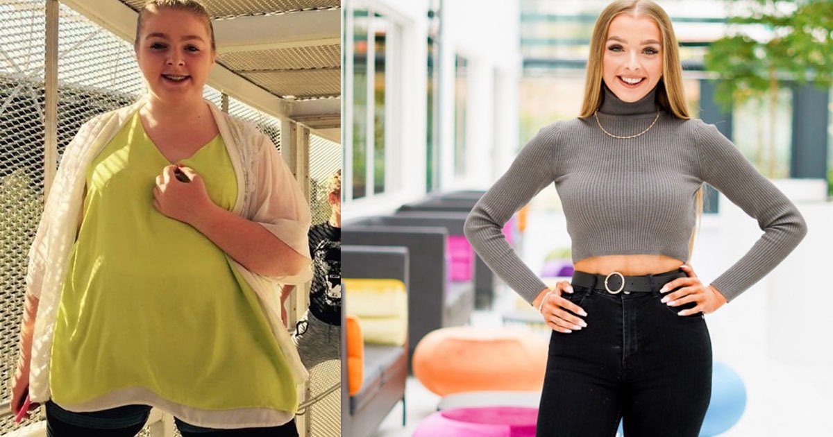 the 18 year old girl who was told her only way could lose weight was surgery has lost 8 stone after adopting healthy lifestyle.jpg?resize=1200,630 - 18-Year-Old Girl Became Young Slimmer Of 2020 After Losing Almost Half Her Weight