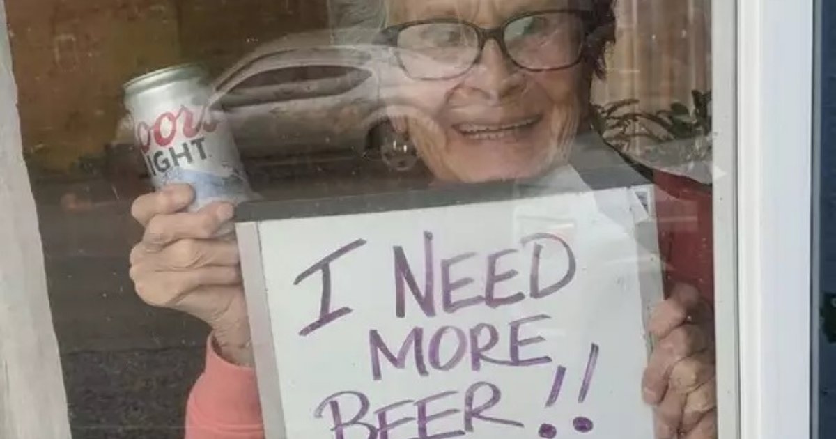 untitled design 39.png?resize=412,232 - 93-Year-Old Woman Posed With ‘I Need More Beer’ Sign Amid Lockdown